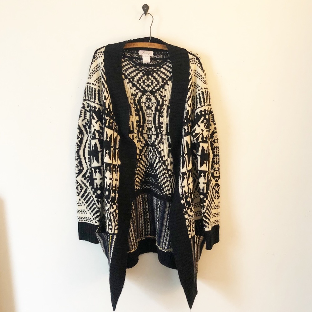 Freeway Aztec Western Geometric Print Cardigan